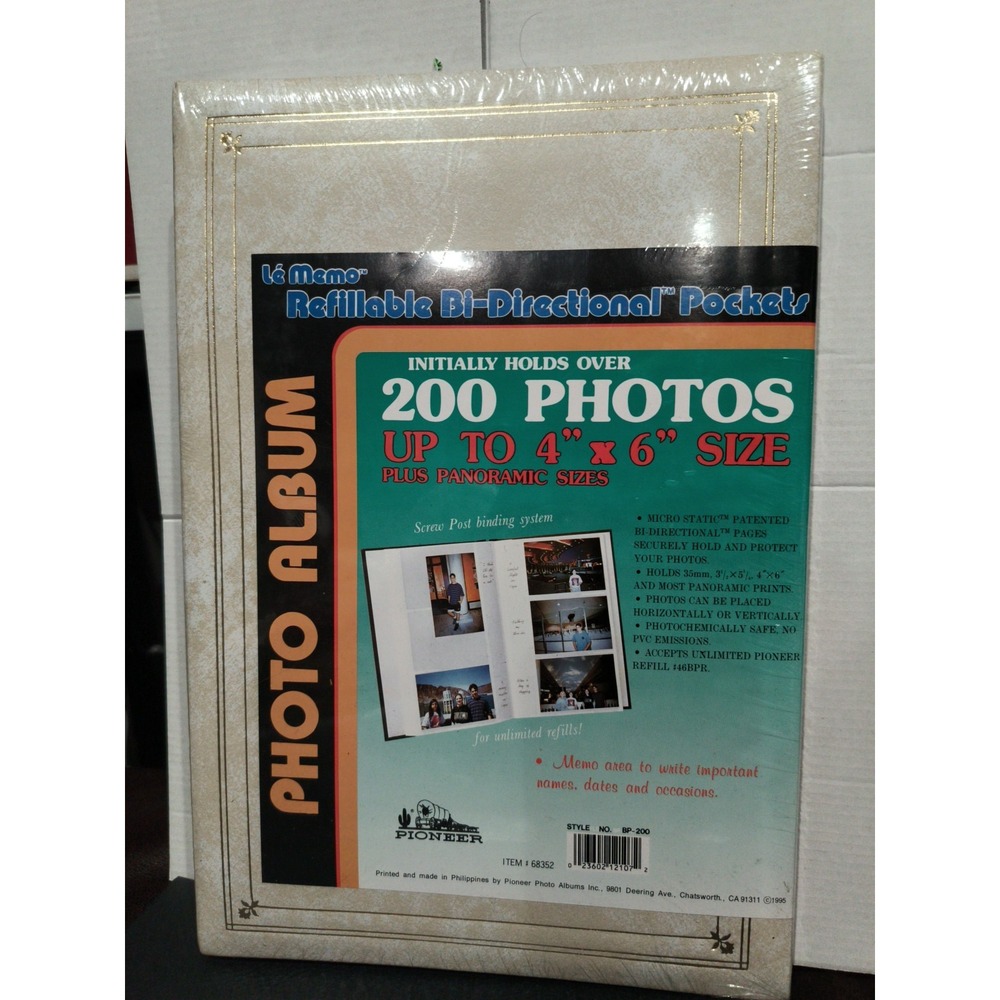 Pioneer Photo Album Holds 200 4"x6" Refillable Bi-directional Pockets New Sealed